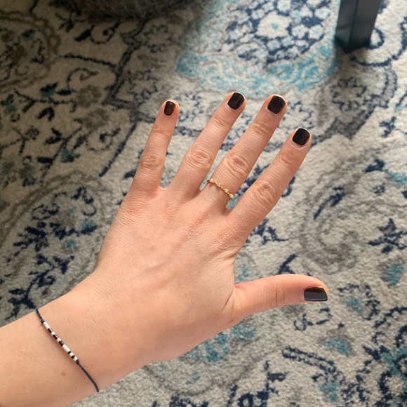 Madewell gold plated pearl and CZ ring - Picture 3 of 6